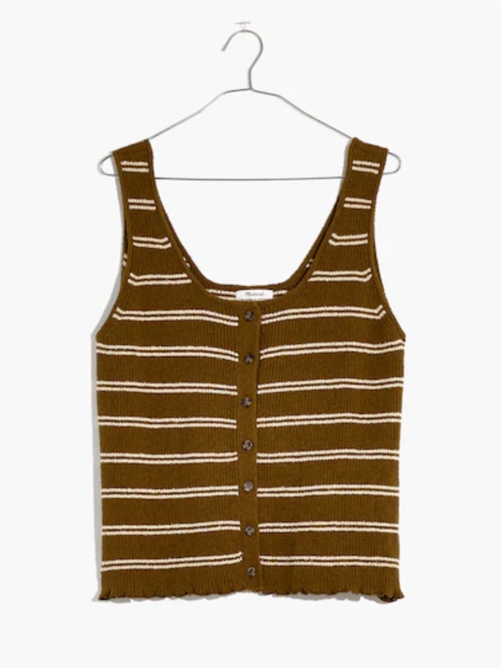 Madewell Kingston Button-Front Sweater Tank in Stripe